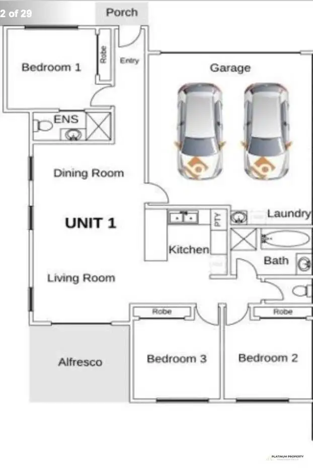 Floorplan of Homely semi-detached listing, 1/3 Apple Circuit, Griffin QLD 4503