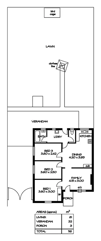 Floorplan of Homely semi-detached listing, 64 Stakes Crescent, Elizabeth Downs SA 5113