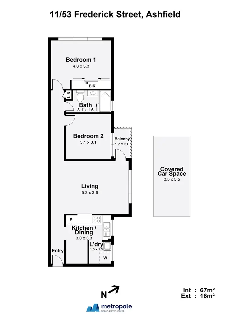 Floorplan of Homely unit listing, 11/53 Frederick Street, Ashfield NSW 2131