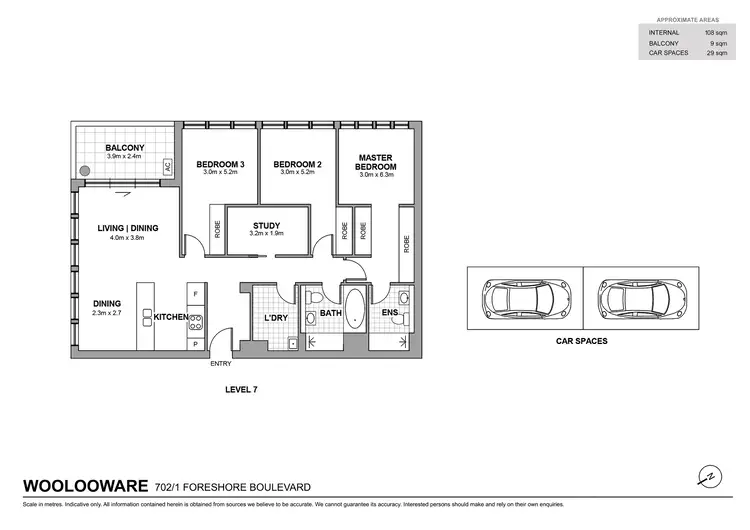 Floorplan of Homely apartment listing, 702/1 FORESHORE BOULEVARD, Woolooware NSW 2230