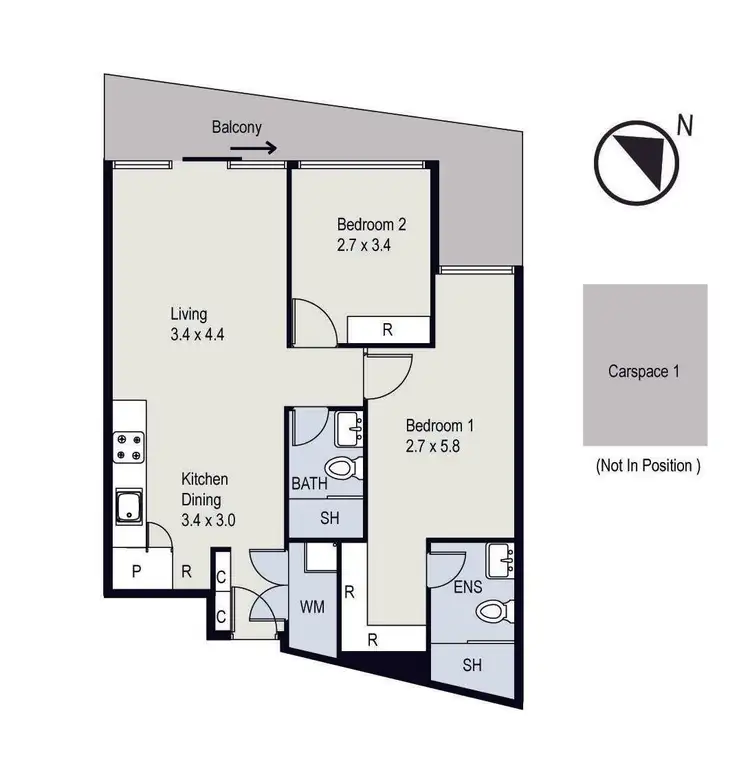 Floorplan of Homely apartment listing, 417/52-54 O'SULLIVAN ROAD, Glen Waverley VIC 3150