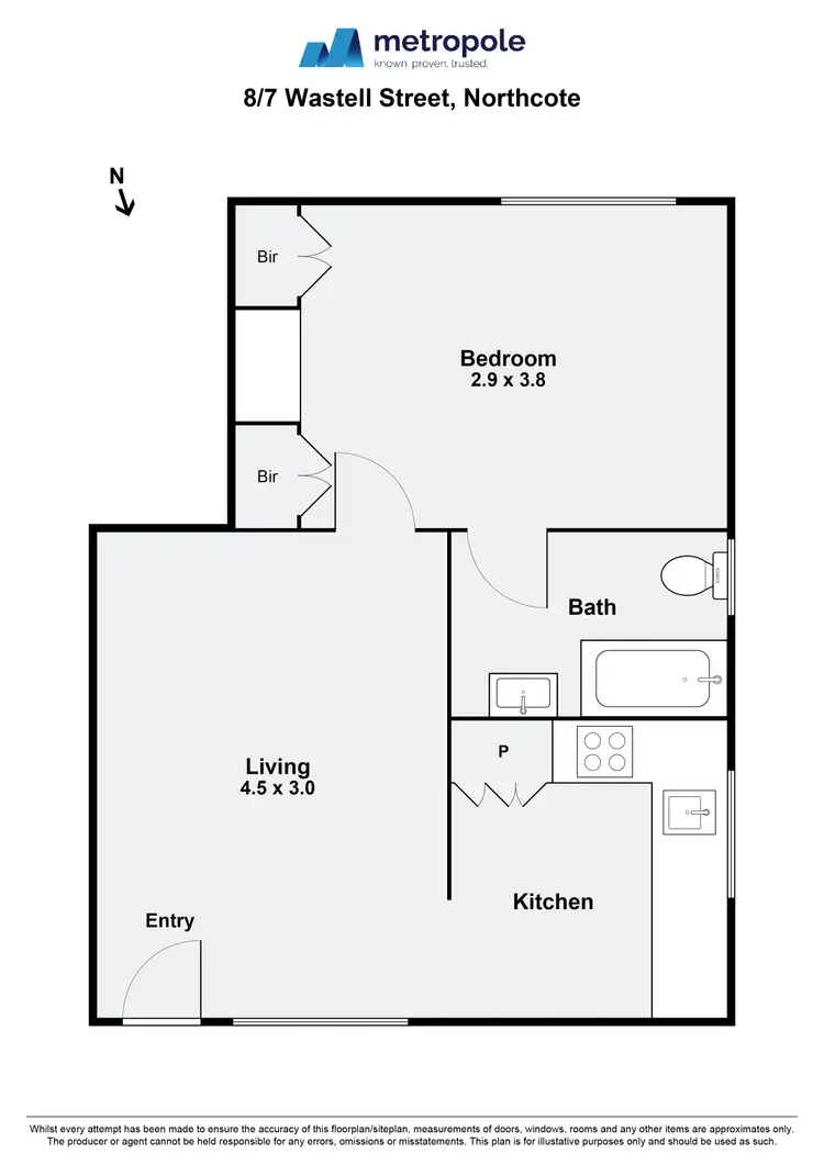 Floorplan of Homely apartment listing, 8/7 Wastell Street, Northcote VIC 3070