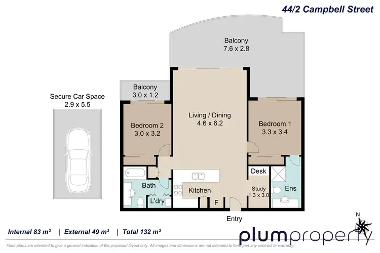Floorplan of Homely unit listing, 44/2 Campbell Street, Toowong QLD 4066