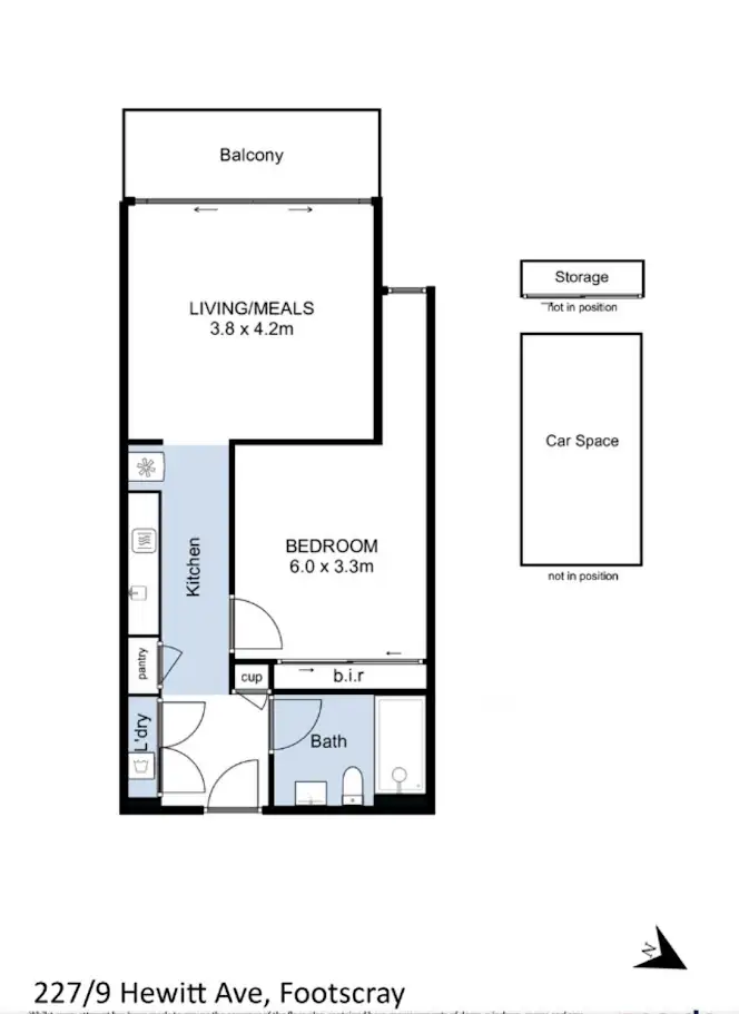 Floorplan of Homely apartment listing, 227/9 Hewitt Avenue, Footscray VIC 3011