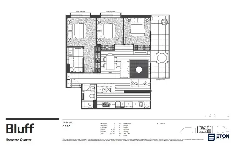 Floorplan of Homely apartment listing, 603C/10 Koolkuna Lane, Hampton VIC 3188