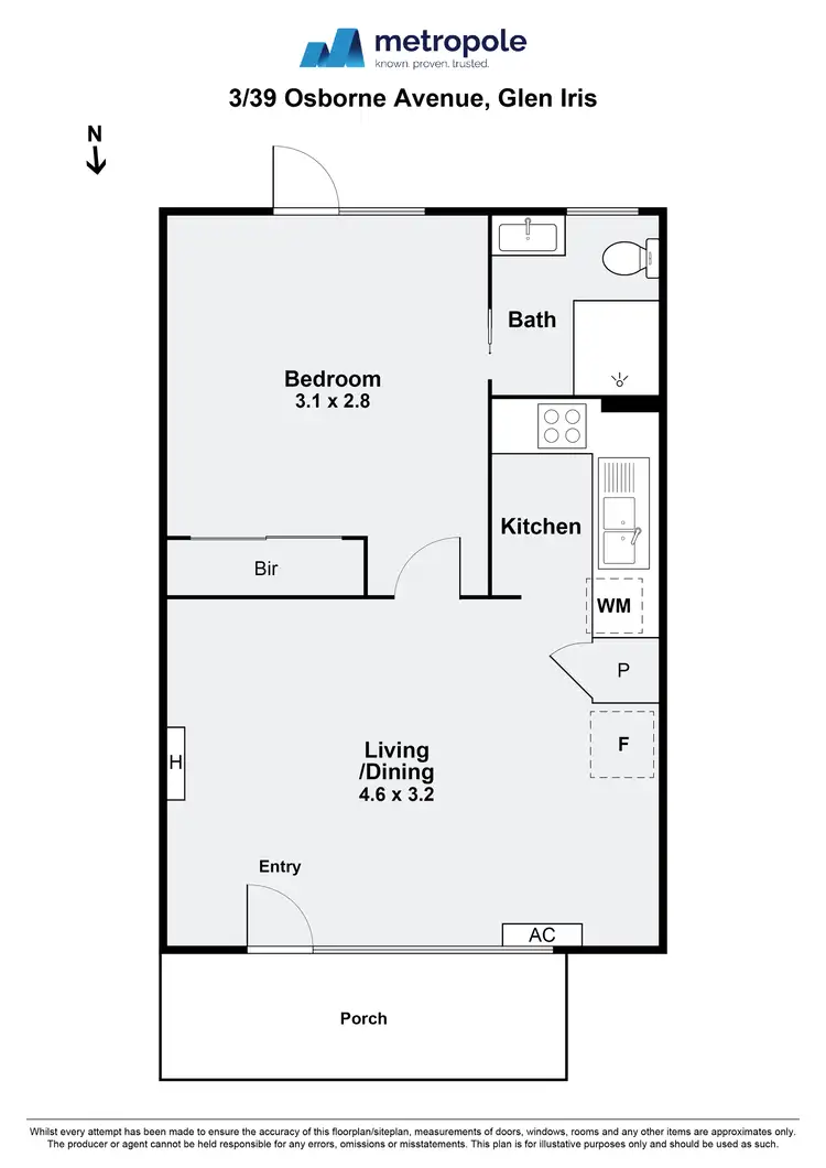 Floorplan of Homely apartment listing, 3/39 Osborne Avenue, Glen Iris VIC 3146