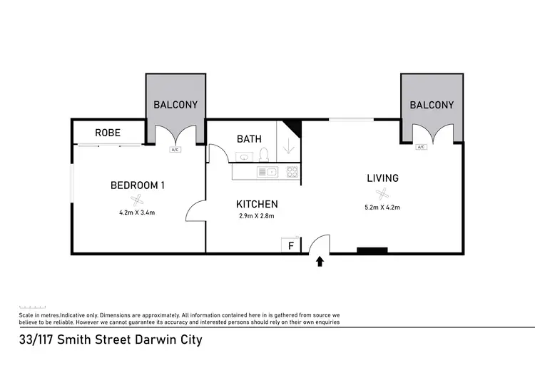 Floorplan of Homely unit listing, 33/117 Smith Street, Darwin City NT 800