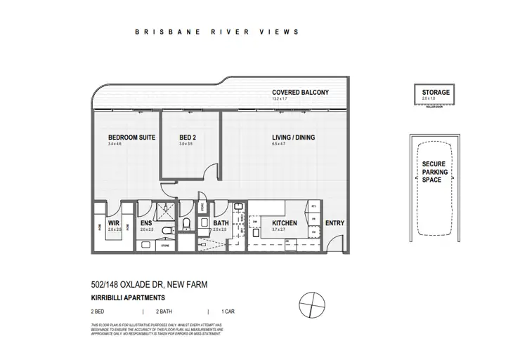 Floorplan of Homely unit listing, 502/148 Oxlade Drive, New Farm QLD 4005