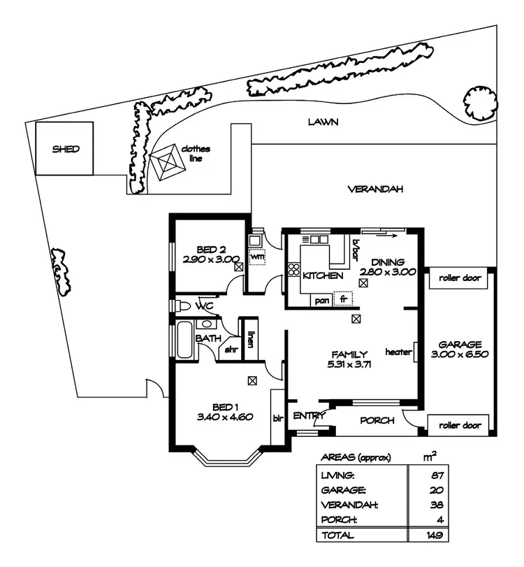 Floorplan of Homely unit listing, 1/33 Shirley Avenue, Parafield Gardens SA 5107