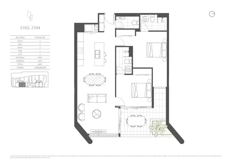 Floorplan of Homely apartment listing, 2103/140 Wellington Road, East Brisbane QLD 4169