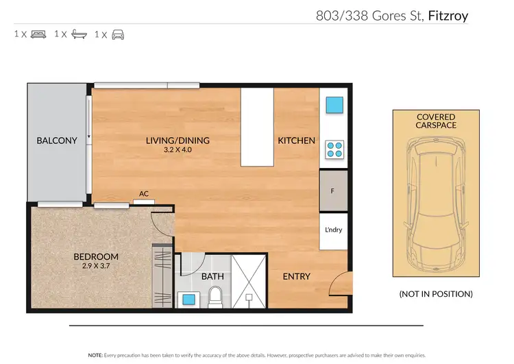 Floorplan of Homely apartment listing, 803/338 Gore Street, Fitzroy VIC 3065