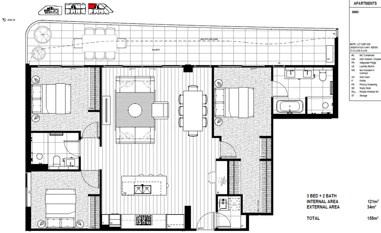 Floorplan of Homely apartment listing, 606D/18 Koolkuna Lane, Hampton VIC 3188