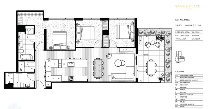 Floorplan of Homely apartment listing, 806/125 Bell Street, Ivanhoe VIC 3079
