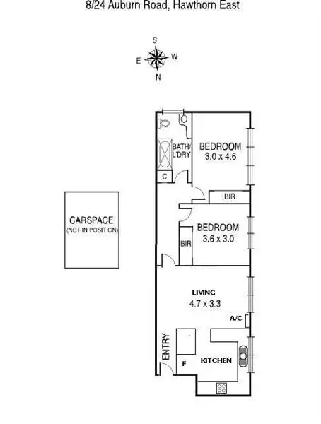 Floorplan of Homely apartment listing, 8/24 Auburn Grove, Hawthorn East VIC 3123