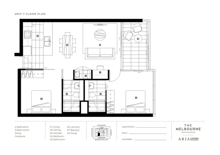 Floorplan of Homely apartment listing, 2007/111 Melbourne Street, South Brisbane QLD 4101