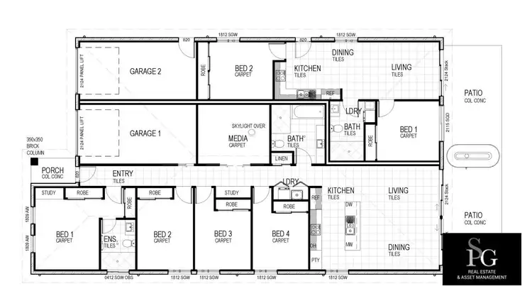 Floorplan of Homely semi-detached listing, 1 & 2/22 Corella Close, Aberglasslyn NSW 2320