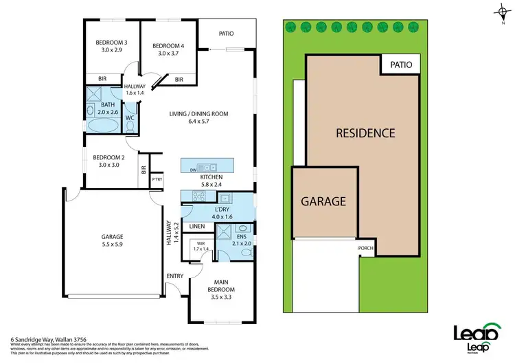 Floorplan of Homely house listing, 6 Sandridge Way, Wallan VIC 3756