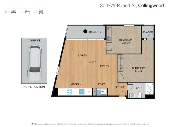 Floorplan of Homely apartment listing, 303E/9 Robert Street, Collingwood VIC 3066
