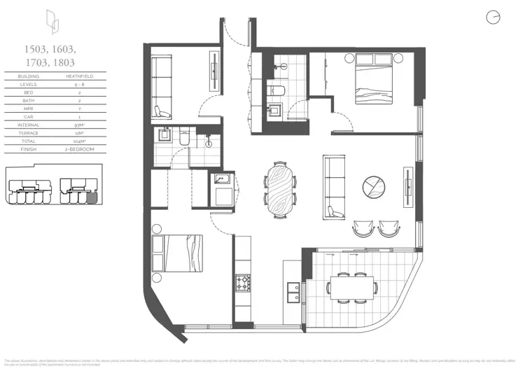 Floorplan of Homely apartment listing, 1503/140 Wellington Road, East Brisbane QLD 4169