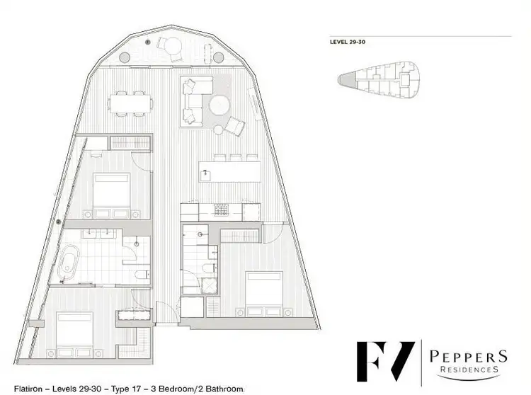 Floorplan of Homely apartment listing, 3007/179 Alfred Street, Fortitude Valley QLD 4006