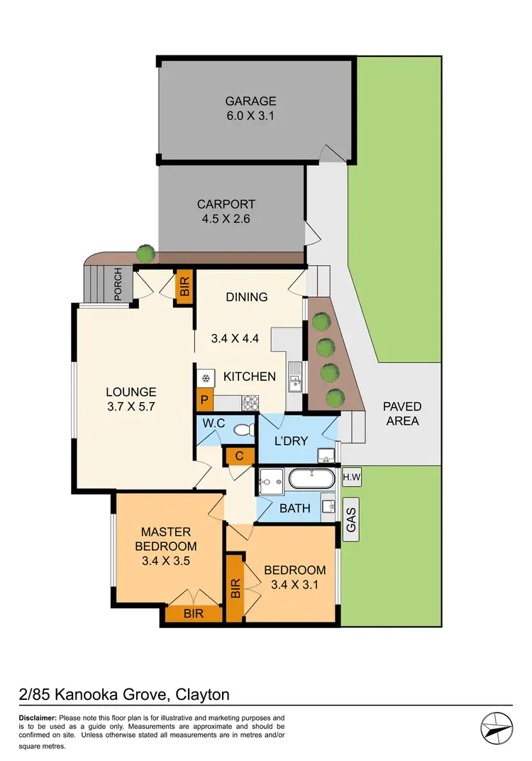 Floorplan of Homely unit listing, 2/85 Kanooka Grove, Clayton VIC 3168