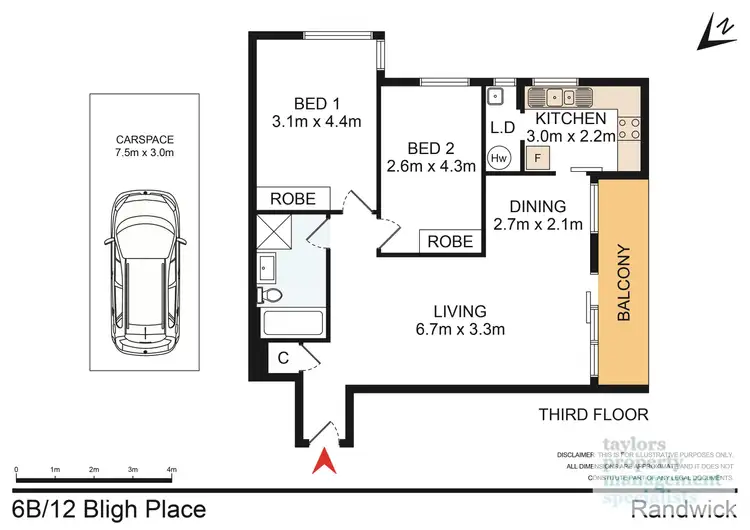Floorplan of Homely unit listing, 6B/12 Bligh Place, Randwick NSW 2031