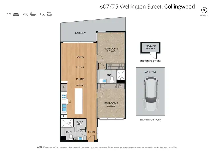 Floorplan of Homely apartment listing, 607/75 Wellington Street, Collingwood VIC 3066