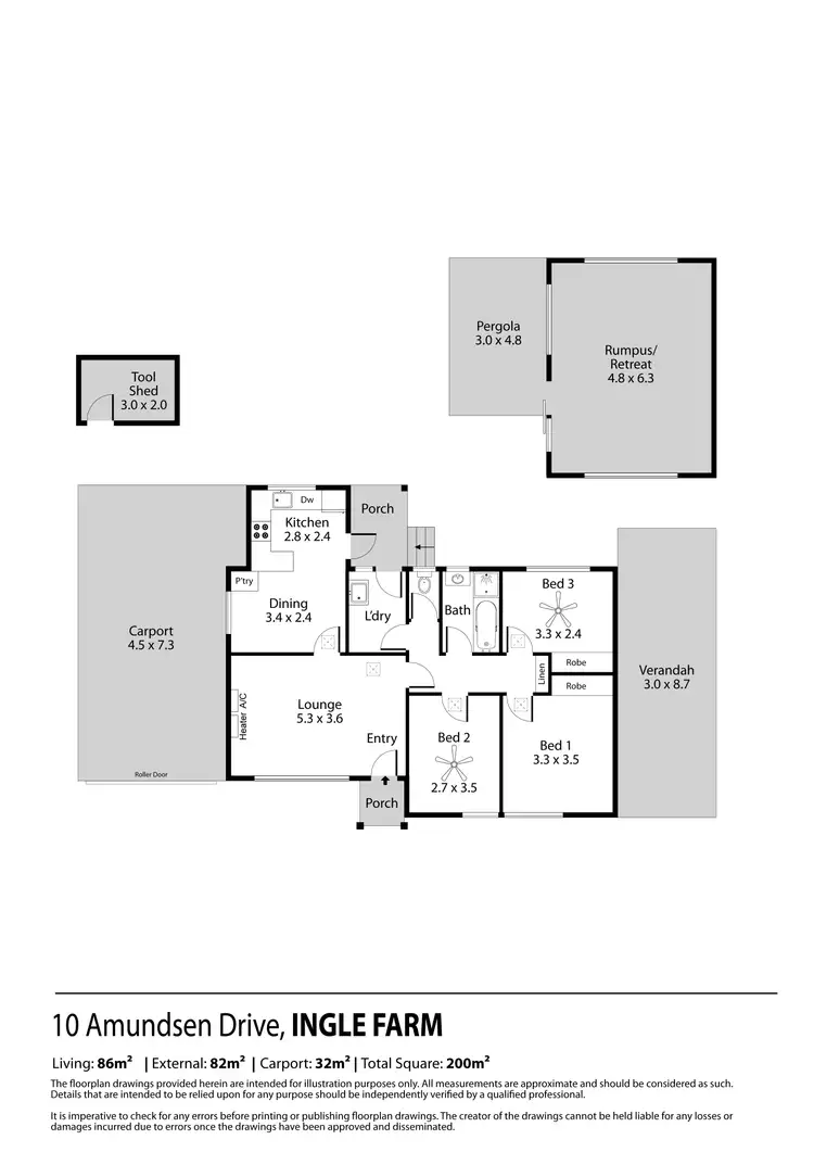 Floorplan of Homely house listing, 10 Amundsen Drive, Ingle Farm SA 5098