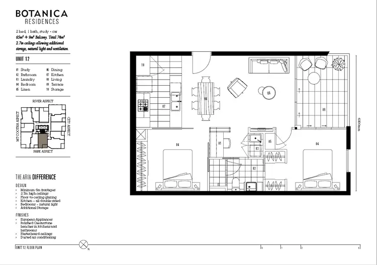 Floorplan of Homely apartment listing, 1912/4 Edmondstone Street, South Brisbane QLD 4101