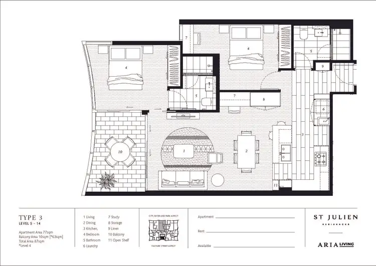 Floorplan of Homely apartment listing, 503/234 Vulture Street, South Brisbane QLD 4101