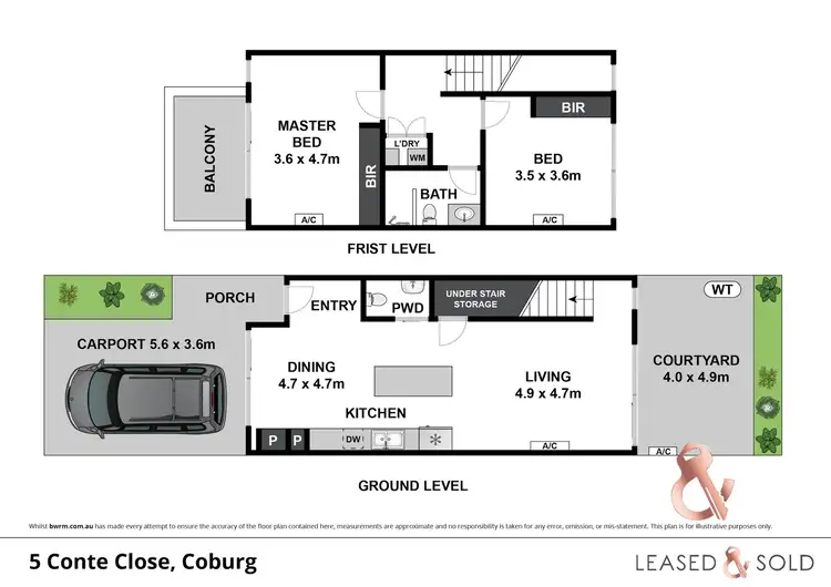 Floorplan of Homely house listing, 5 Conte Close, Coburg VIC 3058