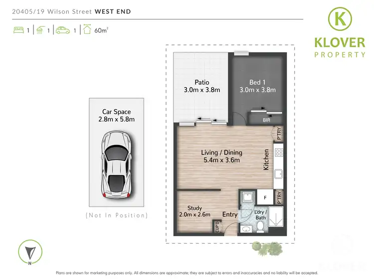 Floorplan of Homely apartment listing, 20405/19 Wilson St, West End QLD 4101