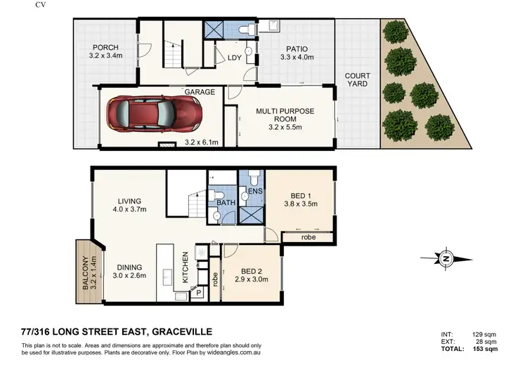 Floorplan of Homely townhouse listing, 77/316 Long Street East, Graceville QLD 4075