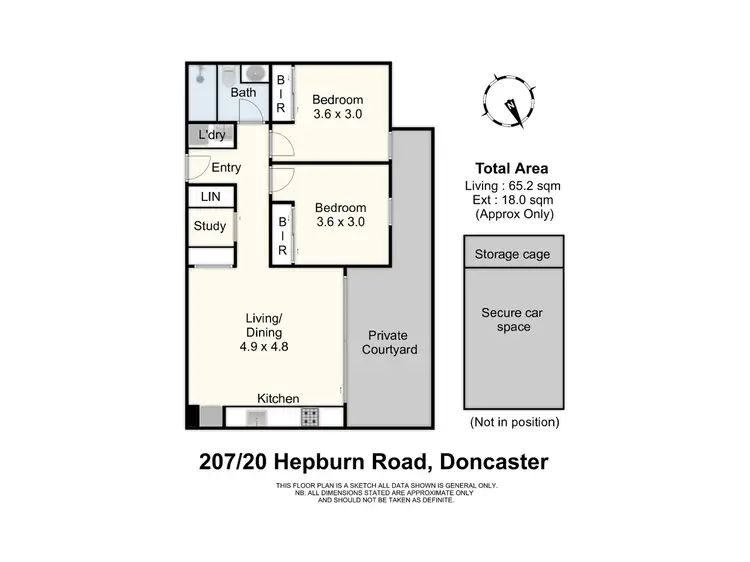 Floorplan of Homely apartment listing, 207/20 Hepburn Road, Doncaster VIC 3108