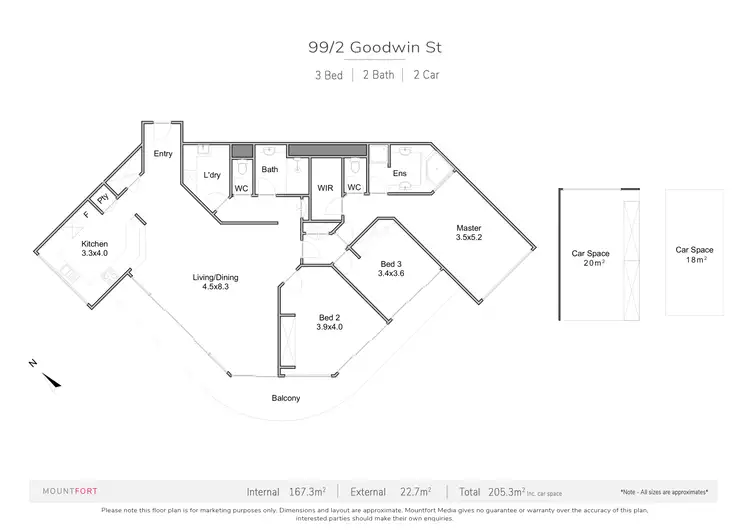Floorplan of Homely unit listing, 99/2 Goodwin St, Kangaroo Point QLD 4169