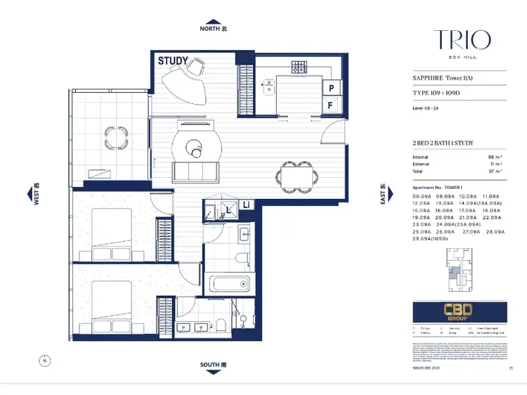 Floorplan of Homely apartment listing, 2709a/845 Whitehorse Road, Box Hill VIC 3128