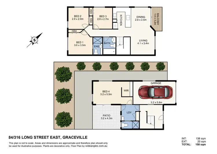 Floorplan of Homely townhouse listing, 84/316 Long Street East, Graceville QLD 4075