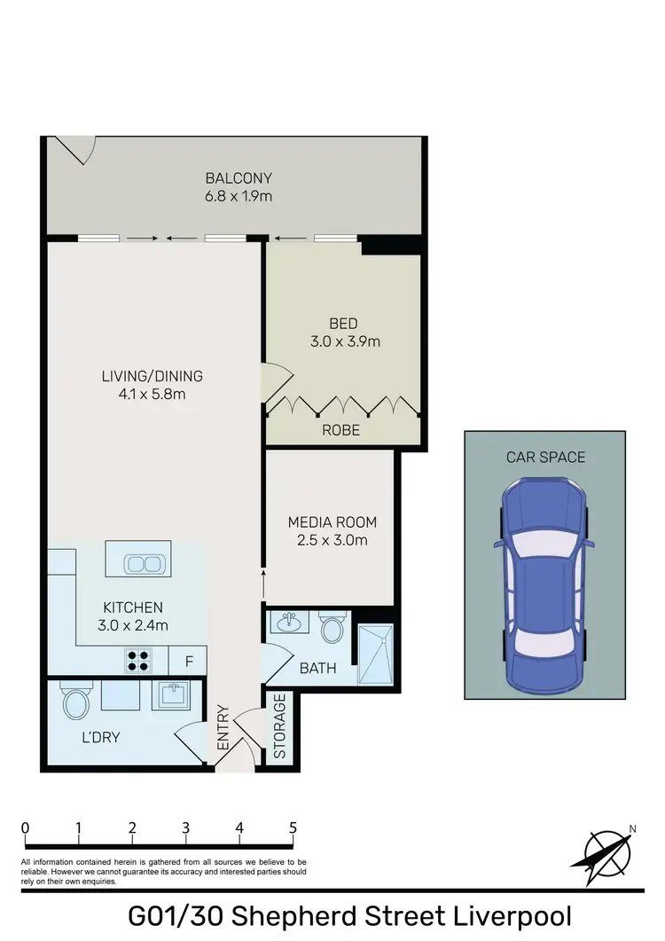 Floorplan of Homely unit listing, G01/30 Shepherd Street, Liverpool NSW 2170