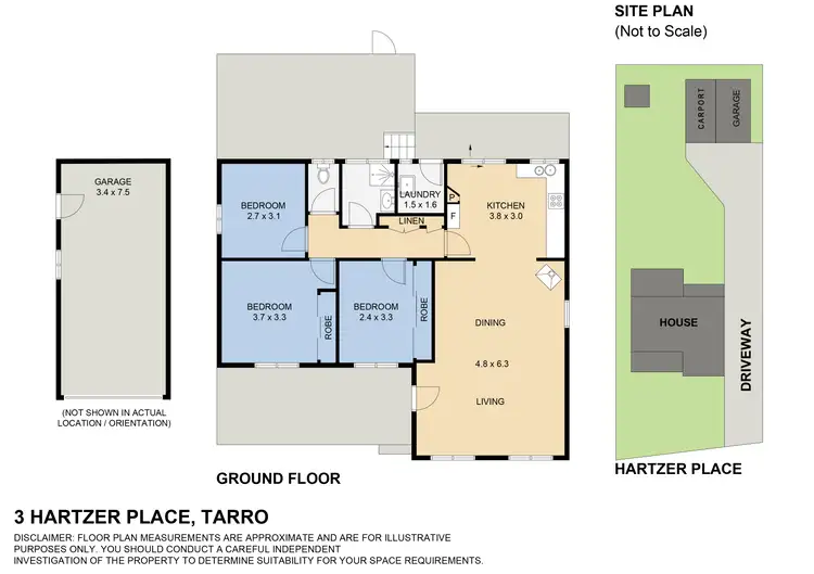 Floorplan of Homely house listing, 3 Hartzer Place, Tarro NSW 2322