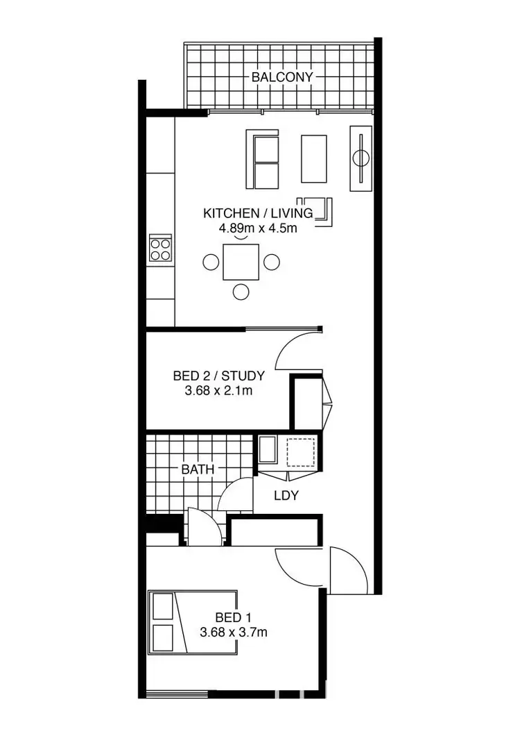 Floorplan of Homely apartment listing, 1.4/242 Flinders St, Adelaide SA 5000
