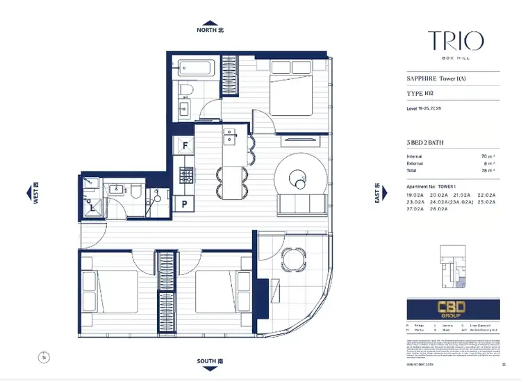 Floorplan of Homely apartment listing, 2302a/845 Whitehorse Road, Box Hill VIC 3128
