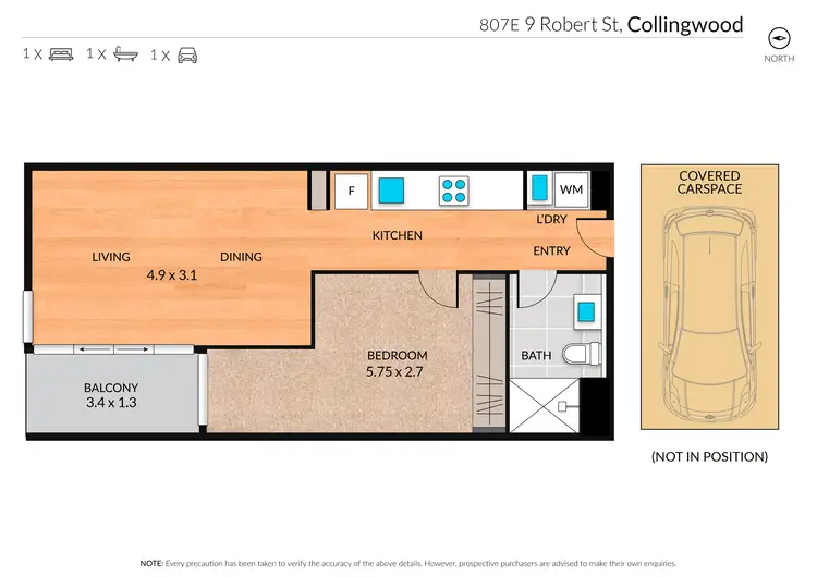 Floorplan of Homely apartment listing, 807E/9 Robert Street, Collingwood VIC 3066