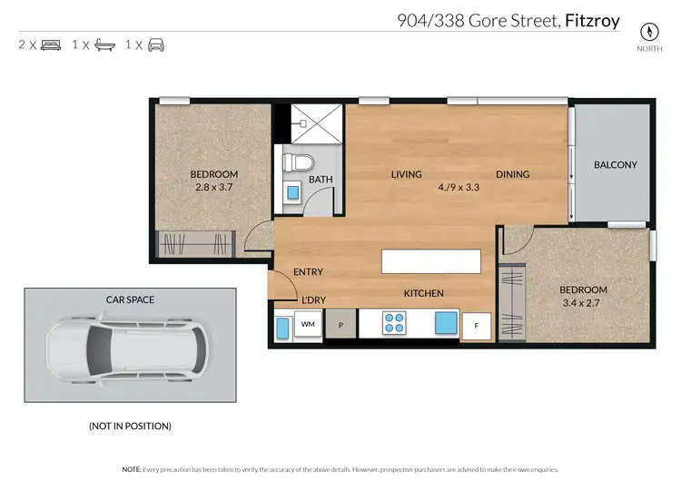Floorplan of Homely apartment listing, 904/338 Gore Street, Fitzroy VIC 3065