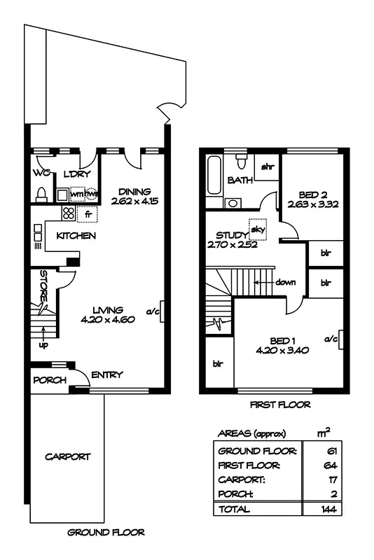 Floorplan of Homely townhouse listing, 6/12 West Street, Hectorville SA 5073