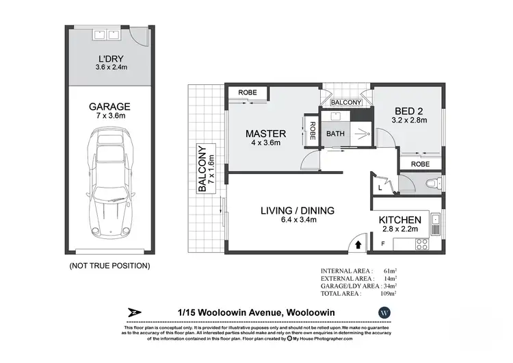 Floorplan of Homely unit listing, 1/15 Wooloowin Avenue, Wooloowin QLD 4030