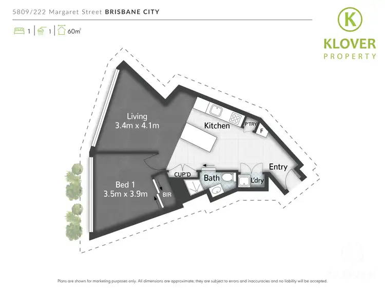 Floorplan of Homely apartment listing, 5809/222 Margaret St, Brisbane City QLD 4000