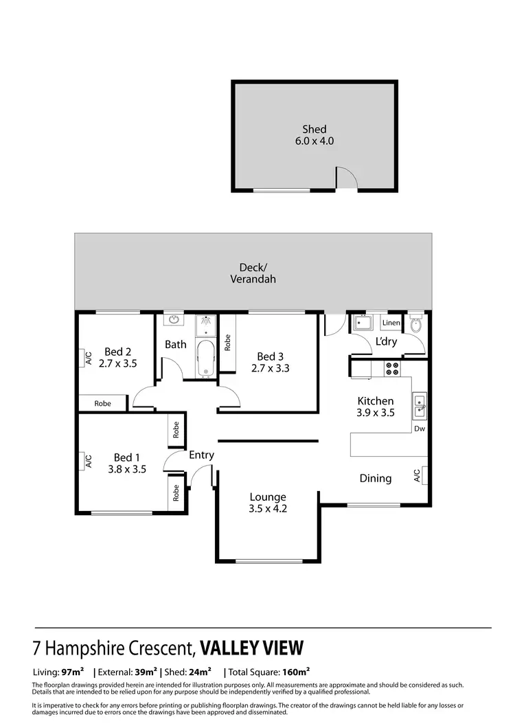 Floorplan of Homely house listing, 7 Hampshire Crescent, Valley View SA 5093
