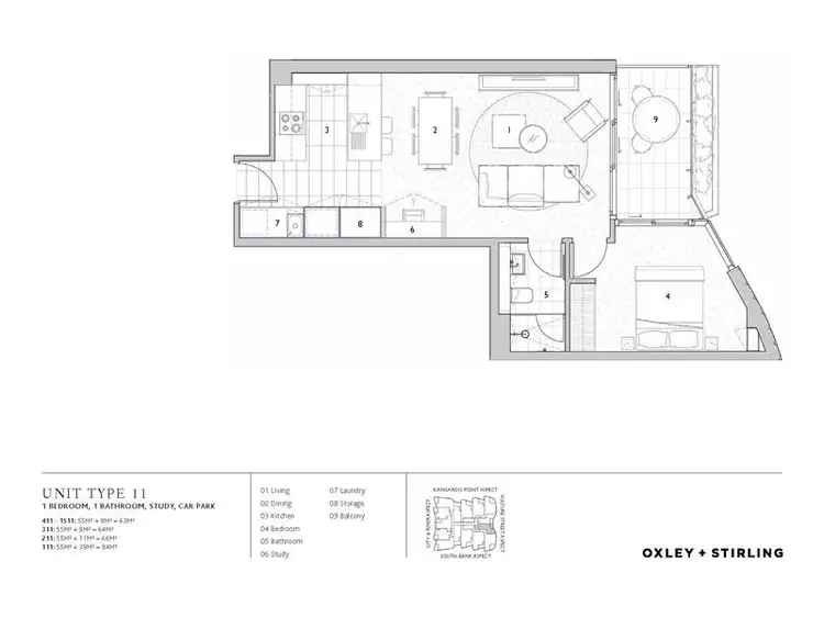 Floorplan of Homely apartment listing, 711/9 Christie Street, South Brisbane QLD 4101