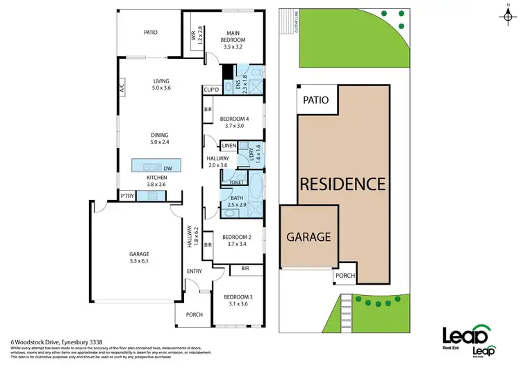 Floorplan of Homely house listing, 6 Woodstock Drive, Eynesbury VIC 3338