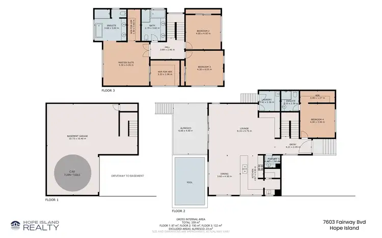 Floorplan of Homely house listing, 7603 Fairway Boulevard, Hope Island QLD 4212